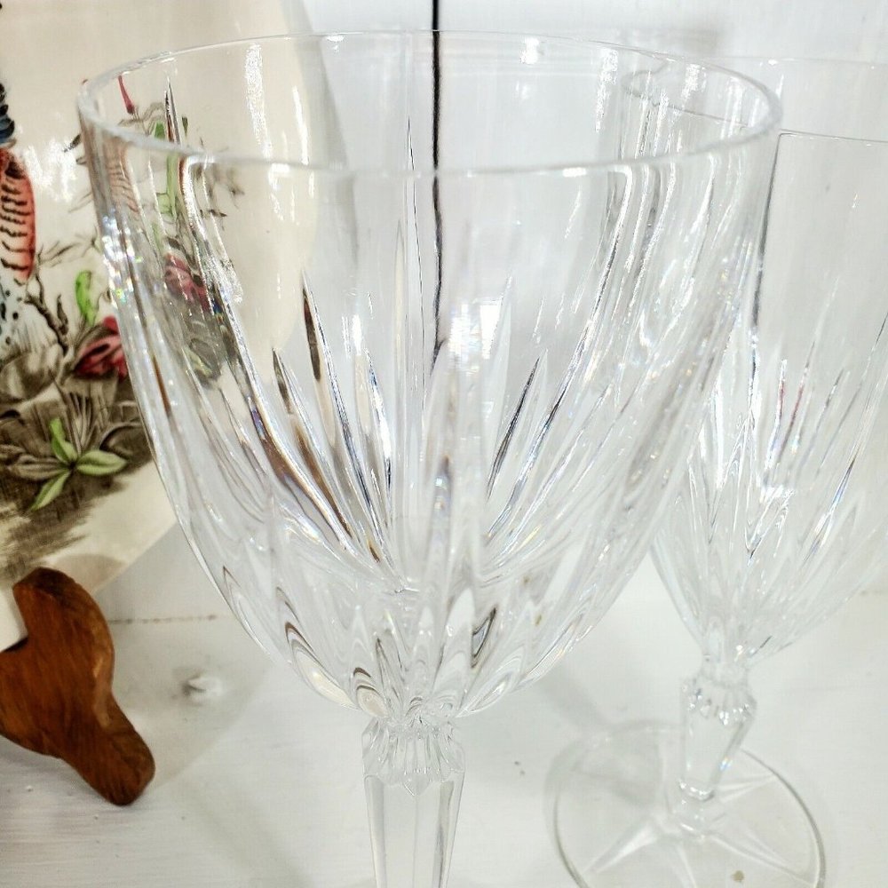 Pair Mikasa Icicles Water Goblet & Ice Tea Glass mixed set - Picture 4 of 8